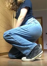 Mom Jeans Leg-Trousers Straight-Pants Washed Boyfriends Cowboy Vintage High-Waist Wide