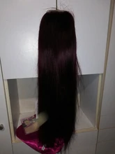 Pelucas de cabello humano con encaje granate frontal, 99J, peluca de cabello humano liso brasileño, parte de encaje, pelo Remy pre-arrancado, Estrella Brillante 180