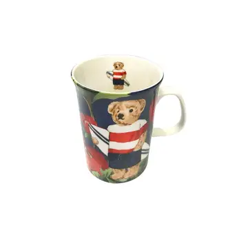 

Red Magnolia Teddy Bear Patterned Porcelain Porcelain Coffee Mug