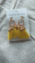 Pendientes bohemios con Clip para mujer, 8 colores, no colgante perforado, cuerda de algodón, pinza con flecos, regalo de joyería