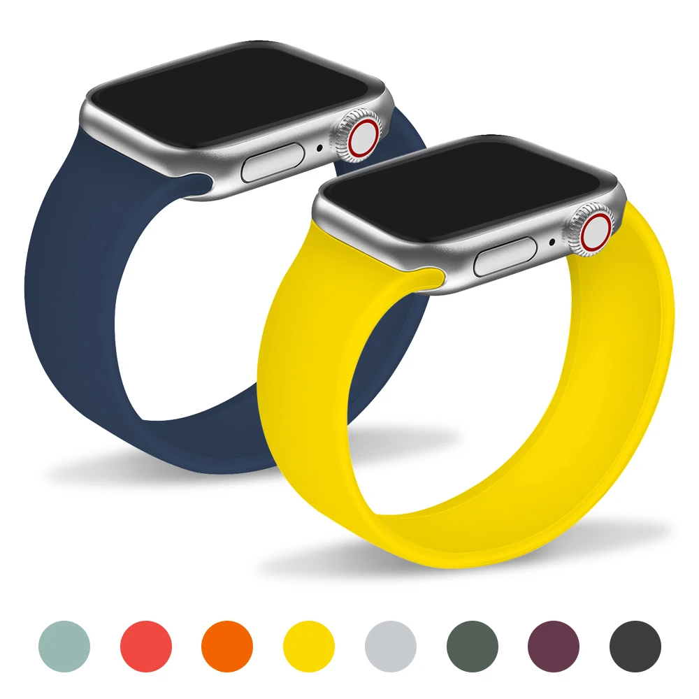 

Solo Loop strap for Apple Watch 5 resistance bands Strap 40mm 44mm iWatch serie 6 Se 5 4 3 2 1 soft Silicone band 42mm 38mm
