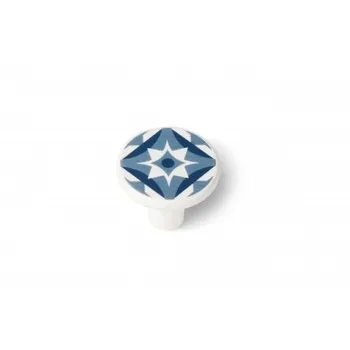 

Box with 10 knobs decorative style mosaic, made of plastic, finish Blue and 33 mm in diameter.