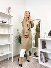 Marca del Reino Unido 2021 nueva moda Otoño/otoño Casual doble botonadura Simple clásico Trench largo con cinturón mujer Chic chaqueta