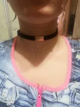 XIYANIKE-gargantilla de terciopelo negro para mujer, collar con cadena dorada, gargantilla de barra para mujer, collar para mujer, Gargantilla ras du cou N664