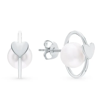 

Silver earrings with pearls sunlight sample 925