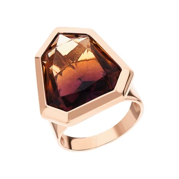 

Gold ring with ametrine sunlight sample 585