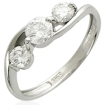 

Esthete ring with 3 diamonds in 750 White Gold