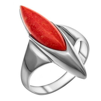 

Silver ring with coral and coral Sint.