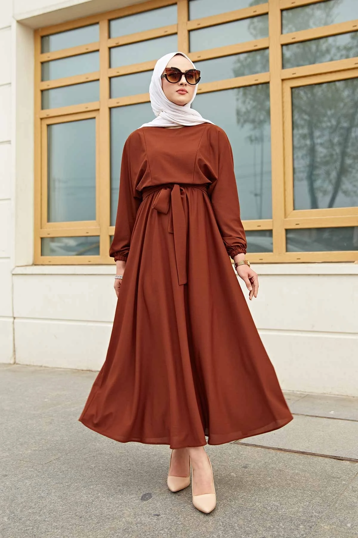 TUGBA Bat Sleeve Dress Muslim women dresses for Women Muslim long dress Muslim ladies turkey abaya kaftan dubai
