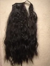 WERD-pelucas sintéticas de cola de caballo larga ondulada para cabello negro, extensiones de cabello con Clip, ombré color marrón, cola de poni, Rubio