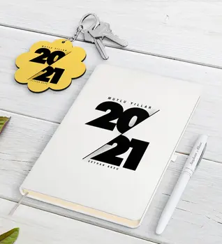 

Personalized 2021 Happy birthday White Notebook Pen and Keychain Gift Seti-9