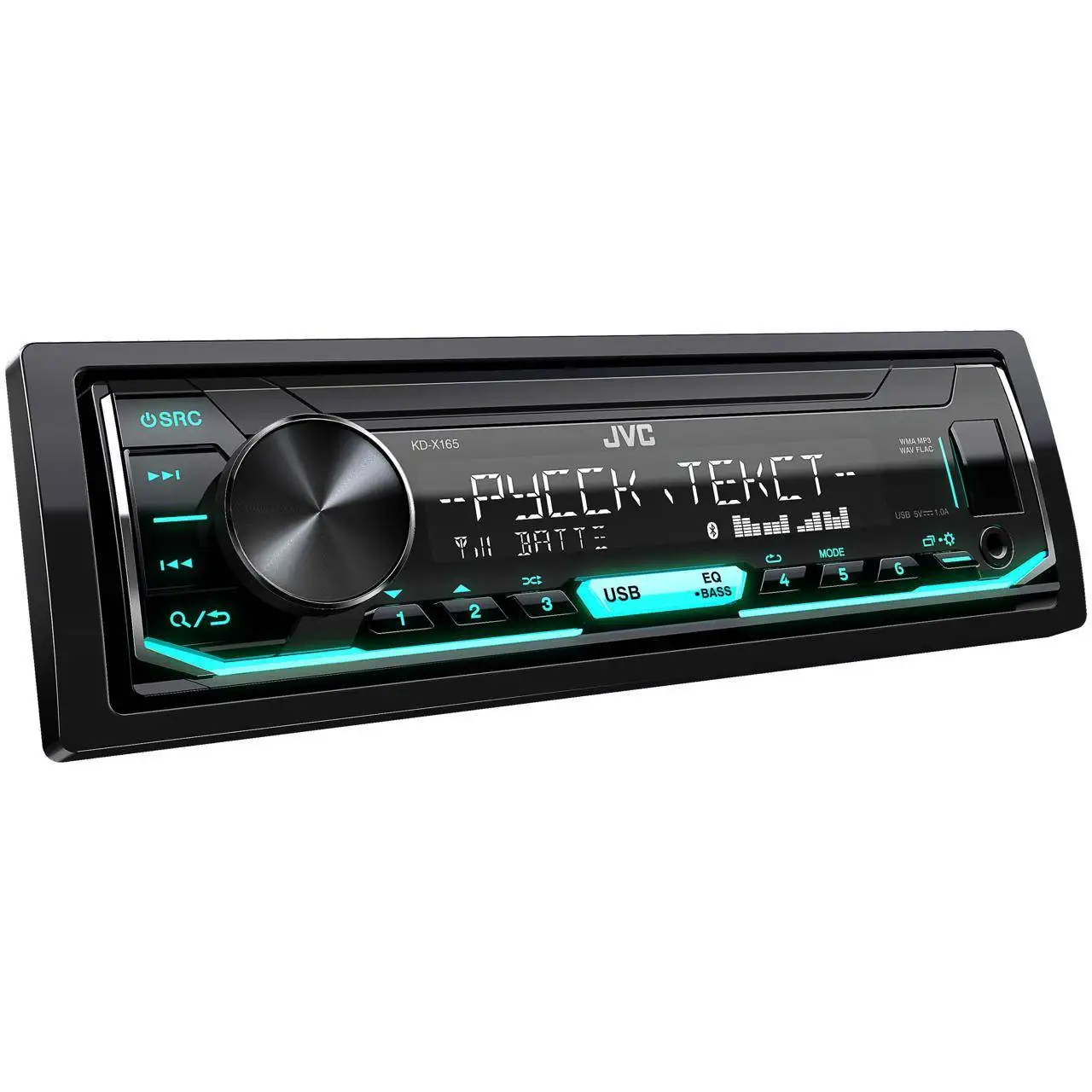 Автомагнитола JVC KD-X165(40-20000 Гц, MP3, WMA, WAV и FLAC, USB, 12 настроек эквалайзера