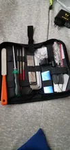 Kit de herramientas de reparación de mantenimiento de guitarra, organizador de cuerda, regla de acción, calibre, herramienta de medición, conjunto de Llaves hexagonales, aleta de archivos