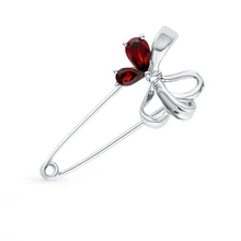 Серебряная брошь с гранатом SUNLIGHT проба 925