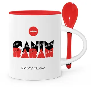 

Father's Day Custom Dear Dad Red Spoon Mug Cup-4