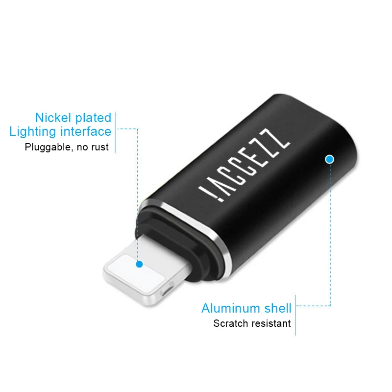 ! Переходник ACCEZZ OTG с гнездом Type C на штекер lighting адаптеры для Apple iPhone 12 11 X XS XR 8 7 Plus
