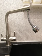 Tap Faucet-Mixer Sink Water-Purification Frap Dual-Handle Black Kitchen Rotation Letter-Design