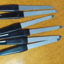 1or5 uds/negro Mango de Metal limas de uñas de doble cara fuerte borde manicura belleza y aseo pedicura para el cuidado de los pies herramientas