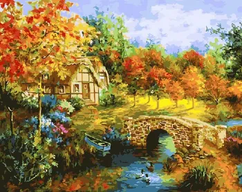 

Painting by numbers GX 21199 autumn bridge 40*50