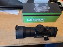 DIANA-Mira telescópica para rifle de caza, visor óptico táctico con punto verde y rojo ajustado a carril con alcance 2x40, 3x42, 3x44, 1x40 para 11/20mm