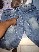 Los hombres vaquero cargo Pantalones Casual Bermudas homme hombre moda denim lavado bragas de los hombres pantalones cortos de jeans Bolsillo grande Jean recortado hombre 150302