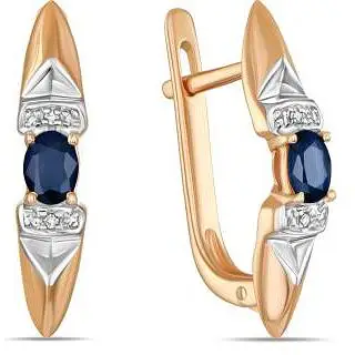 

Lucas gold earrings with sapphires and diamonds in red gold