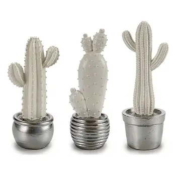 

Garden statues White Resin Silver Cactus