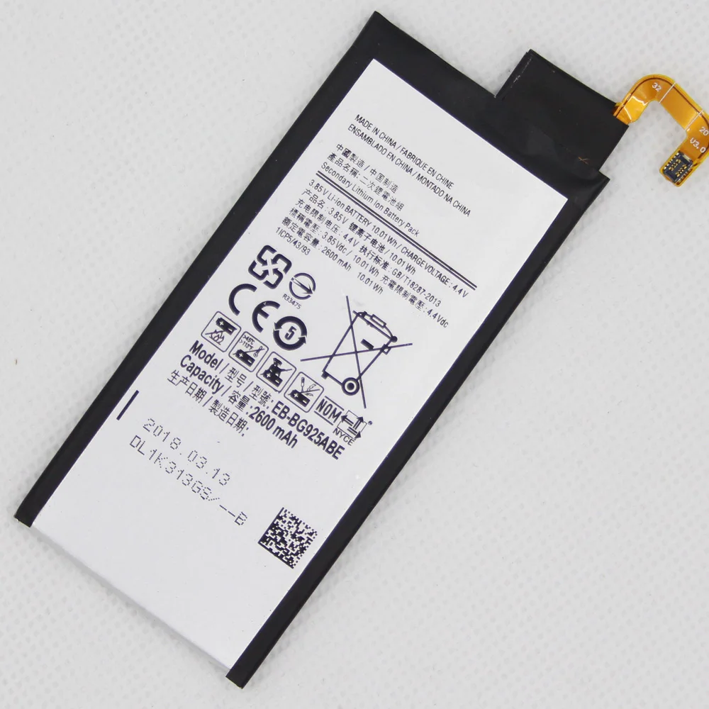2 шт./лот батарея EB-BG925ABA для Samsung GALAXY S6 край G9250 SM-G925l G925F G925L G925K G925S G925A G925 S6Edge 2600 мА-ч |
