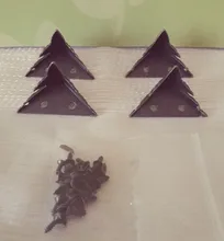 NAIERDI-caja de madera antigua para pies, Protector de esquina de pierna, triángulo rota tallada, soporte decorativo para muebles, 40x30mm, 4 Uds.