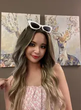 EASIHAIR-pelucas onduladas de cuerpo largo para mujer cabello sintético degradado, negro, marrón, Rubio, Cosplay, parte media Natural, resistente al calor