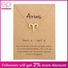 EPI 12 созвездий подвеска, золотая цепочка ювелирные изделия колье Знак зодиака изготовленный на заказ ожерелье в подарок на день рождения открытка для Для женщин и девочек