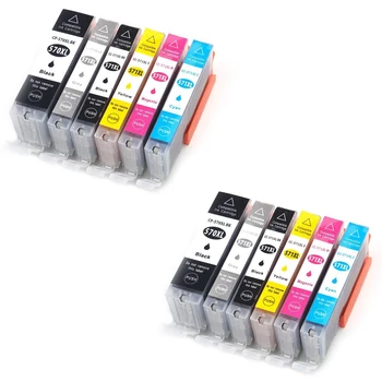 

12 cartriges pgi570 PGI 570 cli5715-6 cli57110-15-20's refill Compatible for printer Model Pixma MG5751