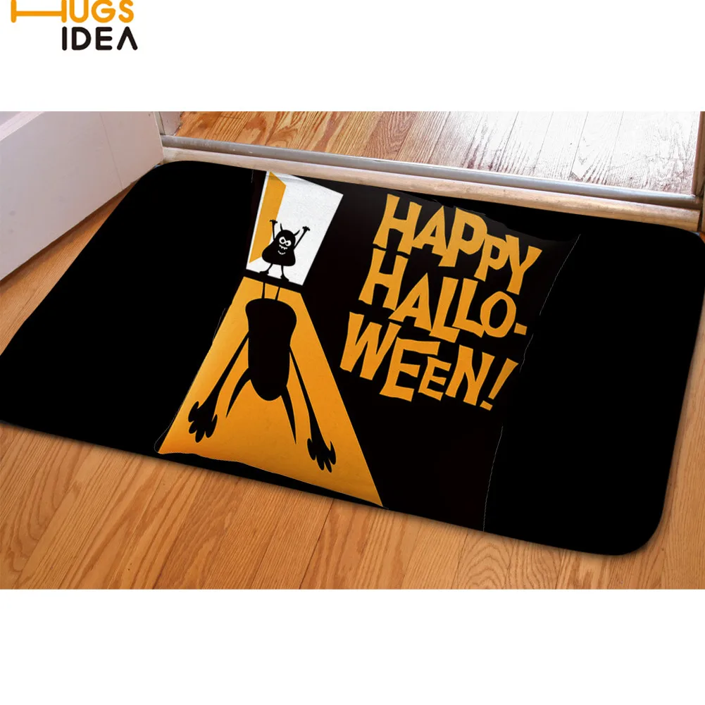 HUGSIDEA Счастливый Хэллоуин принт Противоскользящие коврики введите лошадь Коврики Прохладный Хэллоуин летучие мыши ванная комната коврики пылезащитные ковры для дома
