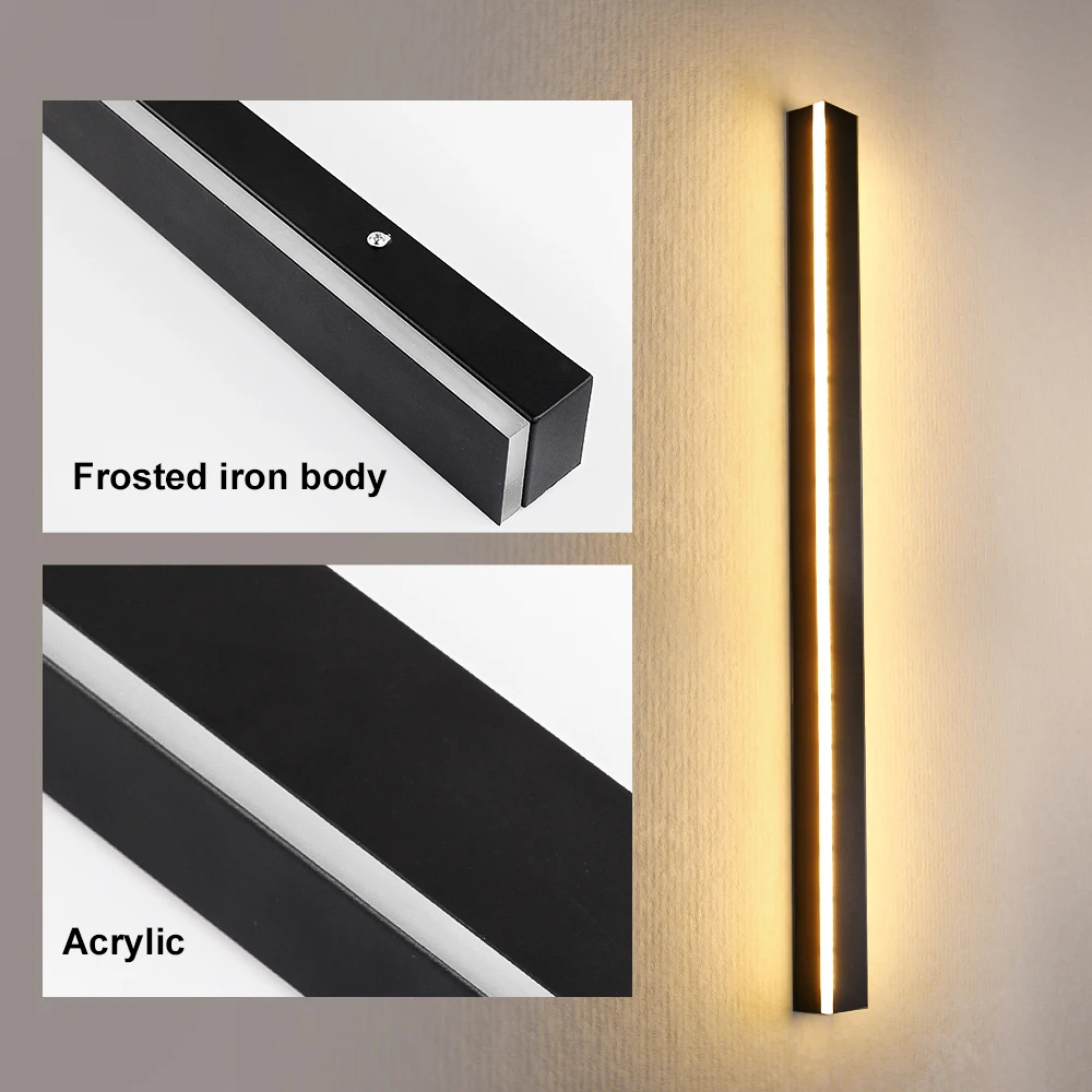 Led Wall Light Outdoor Waterproof IP65 AC85-265V Long Wall Lamp For Garden Porch Light Bedroom Bedside Modern Indoor Lighting