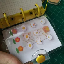 MINKYS-Mini cuaderno Kawaii de bolsillo, diario de hojas sueltas, libro de Agenda, regalo de cumpleaños, conjunto de papelería escolar coreana, 3 anillos