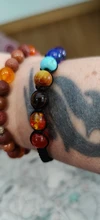 Pulsera de cuentas curativa de 7 Chakras, pulsera de cuentas de Reiki, equilibrio de oración, pulsera de perlas hecha a mano trenzada, pulseras para mujer y hombre, joyería ajustable
