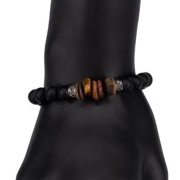

Jewelery bracelet (Onyx, elastic, black) 55471