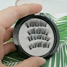Pestañas postizas 3D magnéticas, 4 Uds., 5 imanes, hechas a mano, Naturel Mink Faux Cils magnétiques con pinzas