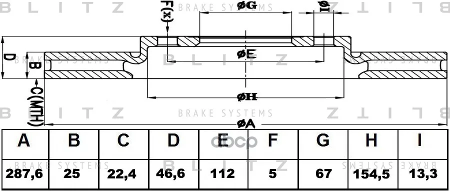 Диск Тормозной Mercedes W202/210 95- Blitz арт. BS0136