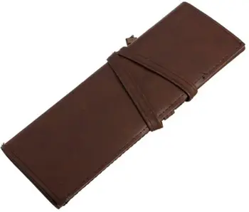 

Retro Bandage Synthetic Leather Pen Bag Pencil Case Makeup Pouch,Vintage Style Roll Pencil Case, Pencil Bag