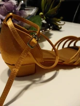 Zapatos de salón tango salsa Latino para niñas, zapatos de tacón bajo, 20 colores