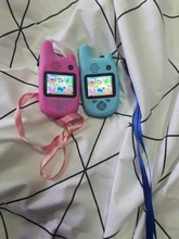 Walkie Talkie para niños, cámara y videocámara, Mini vídeo HD, juguetes, videocámara, música MP3, azul y rosa, 2 unidades
