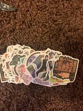 Paquete de calcomanías negras para niños, pegatinas de dibujos animados de Anime para papelería, maleta para portátil, guitarra, calcomanías de nevera, 10/50 Uds.