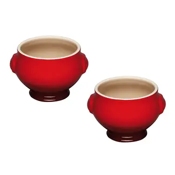 

Le Creuset Set 2 bowls soup 11cm, color: red dinnerware