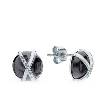 

Silver earrings with ceramics and cubic zirconia sunlight sample 925