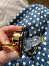 Chupete de bebé de adorno dorado, cadena de Clip sin BPA de silicona, pezón de diamantes de imitación infantil, regalo de ducha de 0 a 18 meses, 6 colores