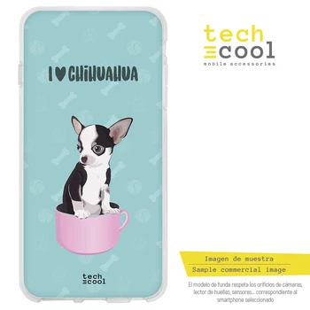 

FunnyTech®Stand case for Huawei P9 Silicone Lite pets people I love Chihuahua fund Blue