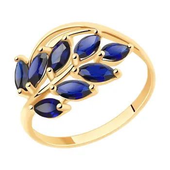 

Sokolov ring in Gold with corundum, fashion jewelry, gold, 585, women's male