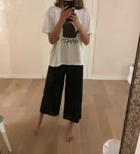 Leg-Pants Plaid Trousers Black Wide High-Waist Plus-Size Summer Women for Female Classic