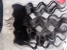 Beaudiva-extensiones de pelo ondulado brasileño con Frontal, extensiones de cabello humano de 34 y 36 pulgadas con cierre Frontal de malla